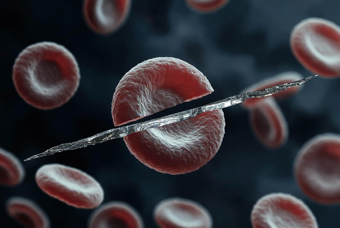 An atomic blade in the bloodstream
