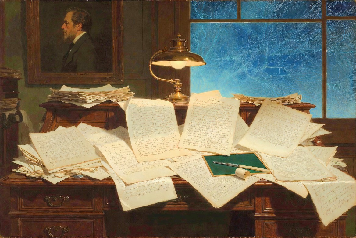 The desk of Oliver Heaviside, 1884