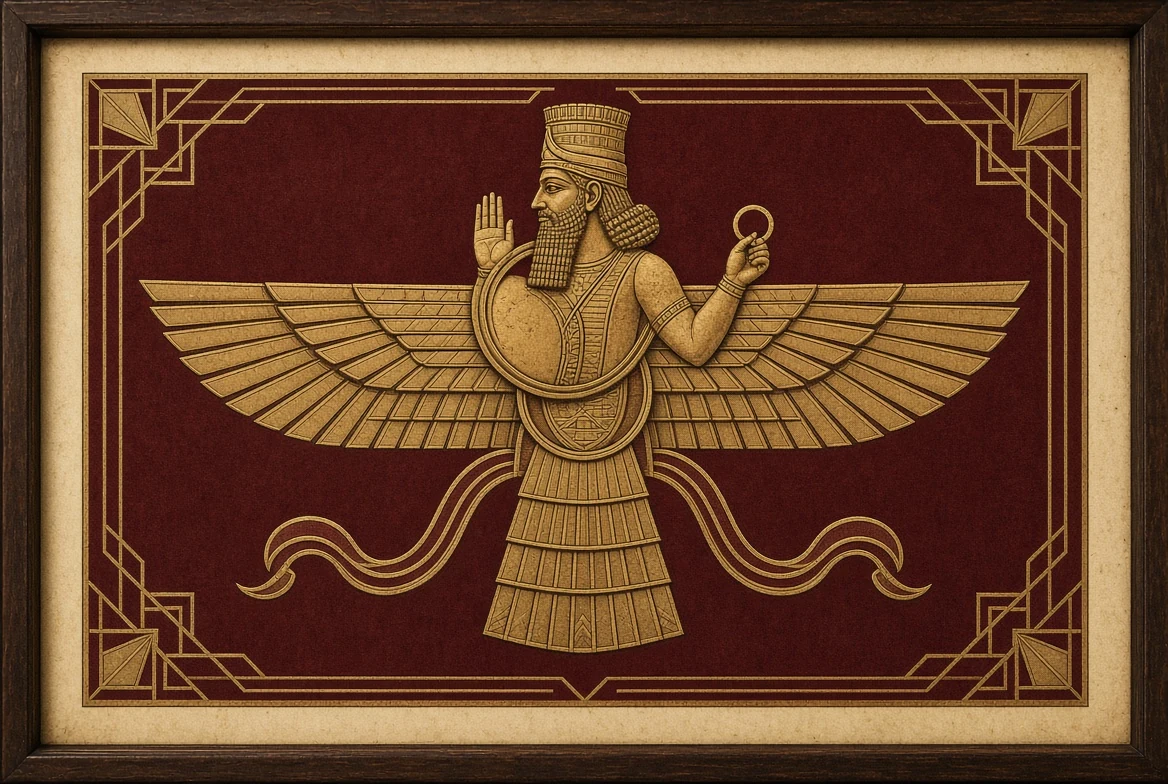 The Faravahar. The light does not require destitution.