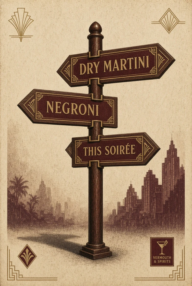 Dry Martini. Negroni. This soirée.